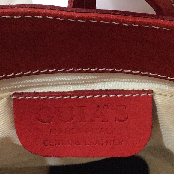 ♥️♥️Guia’s Red Leather Tote Bag Made in Italy - Picture 5 of 6